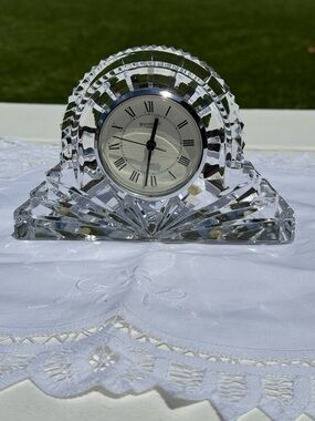 Waterford Crystal Wharton Mantel Desk Clock – Ireland 7” x 4 1/2” EUC ✨
